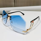 Rimless Sunglasses Women's Fashion Personality Trend Hollow Glasses Legs