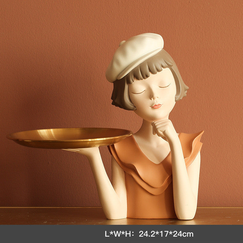 Balloon Girl Porch Key Storage Ornaments Decorative Tray