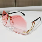 Rimless Sunglasses Women's Fashion Personality Trend Hollow Glasses Legs