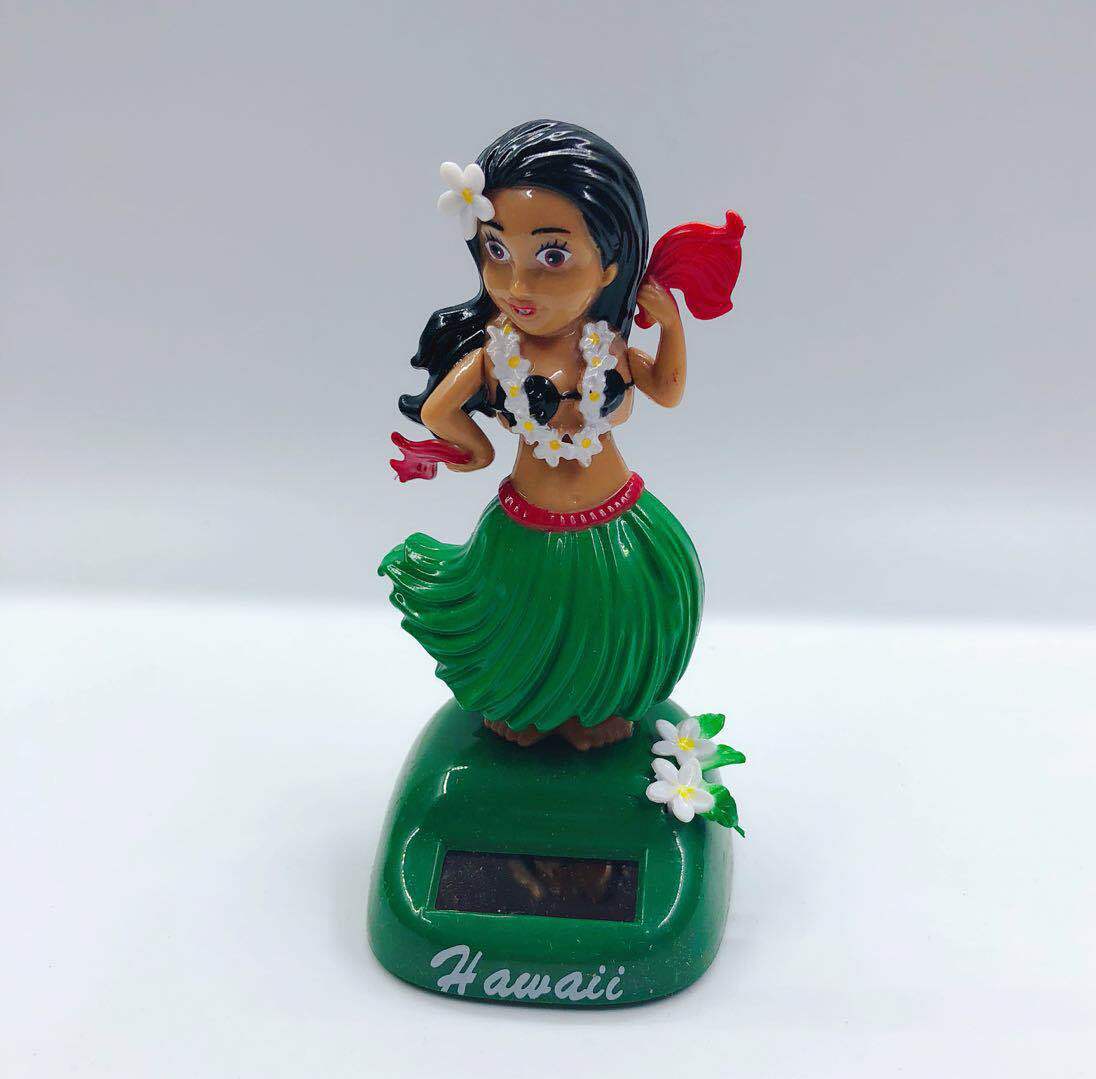 Solar Swing Hawaiian Girl Car Accessories