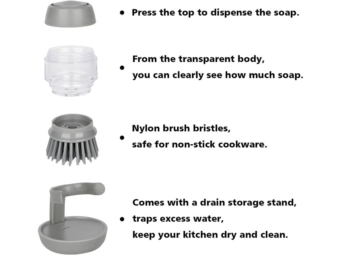 Automatic Liquid Adding Cleaning Brush Multifunctional Kitchen Pot Washing Brush