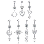 Zircon Navel Ring Navel Nail Piercing Jewelry
