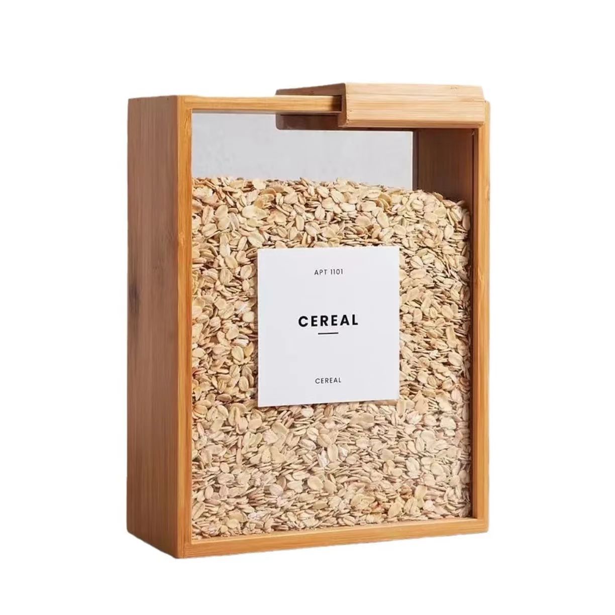 Household Bamboo Sliding Cover Grain Storage Box