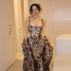 Summer Street Slim Leopard Print Printed Sexy Sling Dress