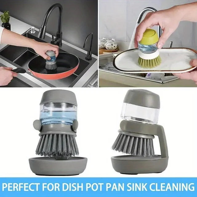 Automatic Liquid Adding Cleaning Brush Multifunctional Kitchen Pot Washing Brush