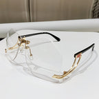 Rimless Sunglasses Women's Fashion Personality Trend Hollow Glasses Legs