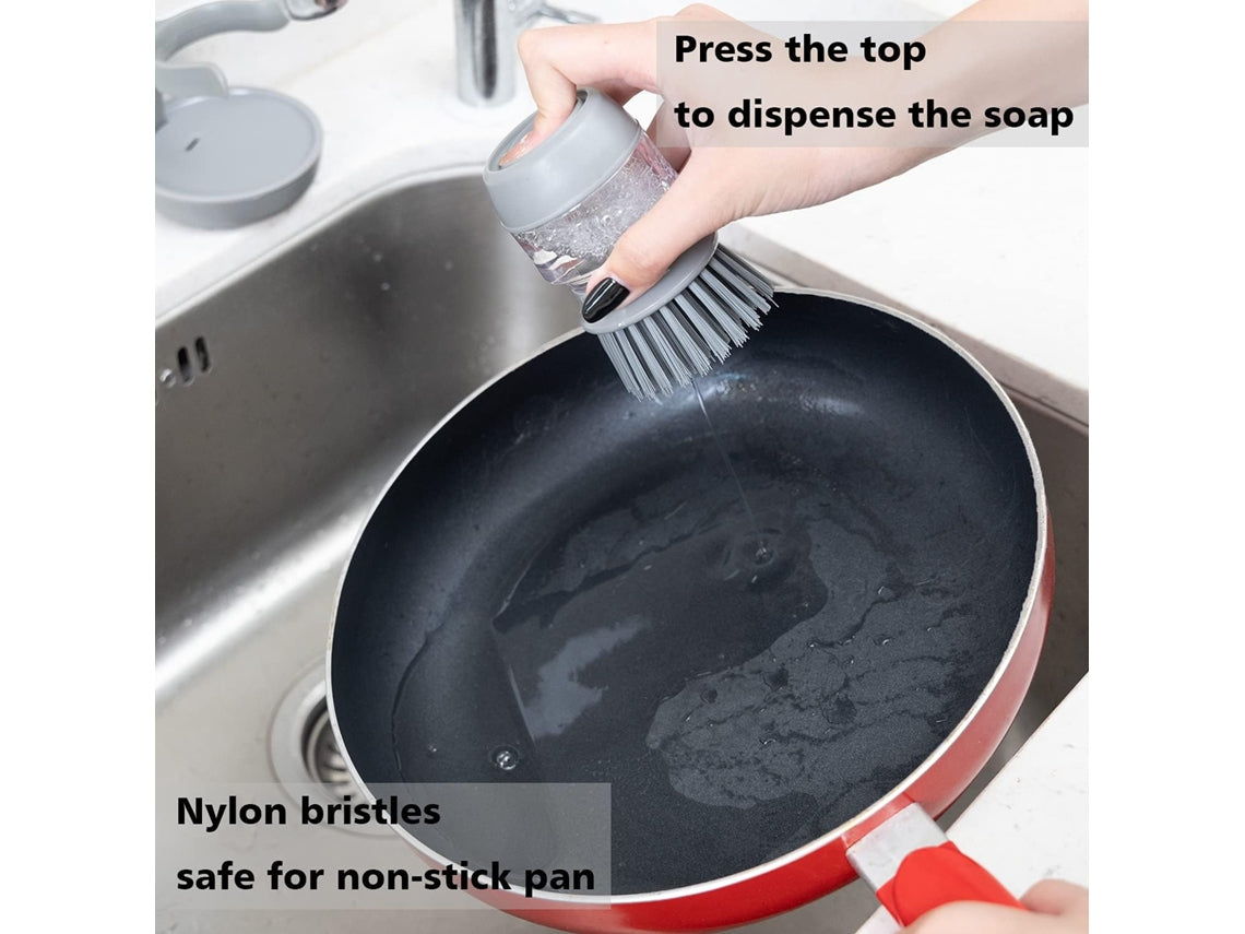 Automatic Liquid Adding Cleaning Brush Multifunctional Kitchen Pot Washing Brush
