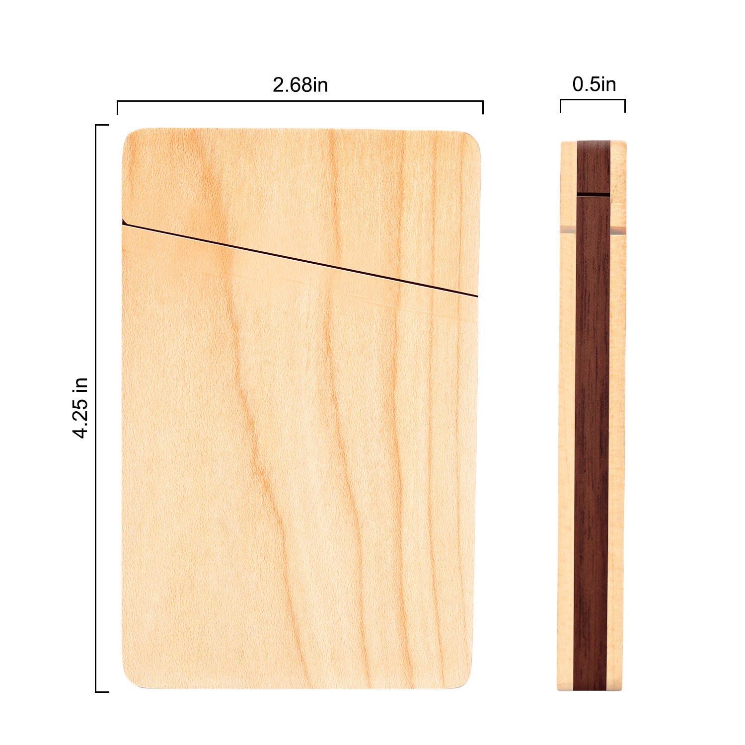 Portable Black Walnut Portable Business Card Case