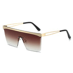 European And American Square Pair Sunglasses One-piece Lens