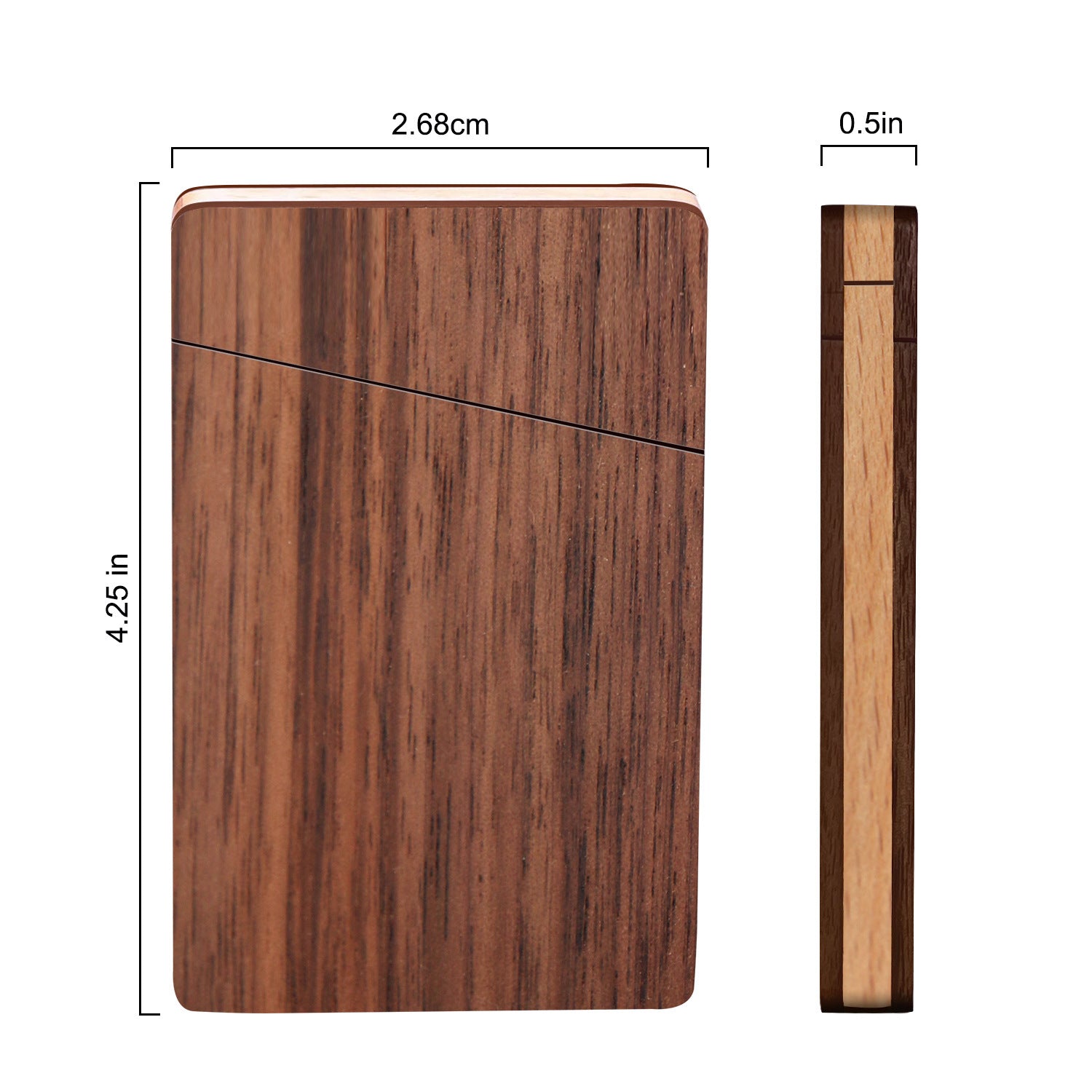 Portable Black Walnut Portable Business Card Case